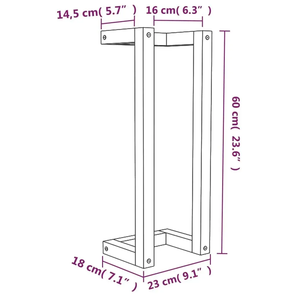 Towel Rack 23x18x60 cm Solid Wood Pine 833267