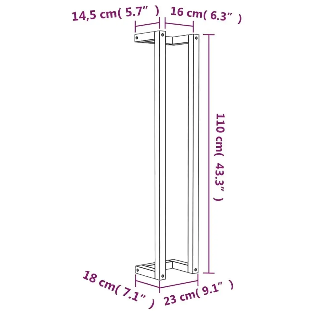 Towel Rack 23x18x110 cm Solid Wood Pine 833271