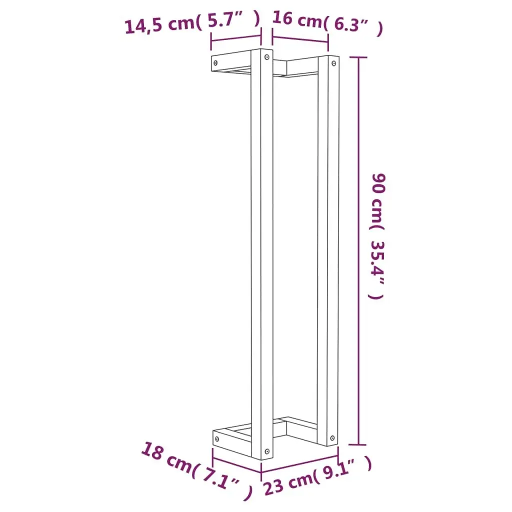 Towel Rack 23x18x90 cm Solid Wood Pine 833269