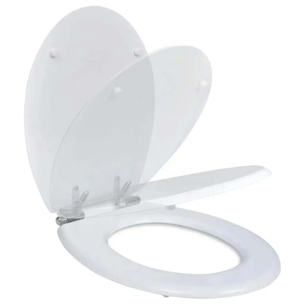 Toilet Seats with Soft Close Lids MDF White 140798