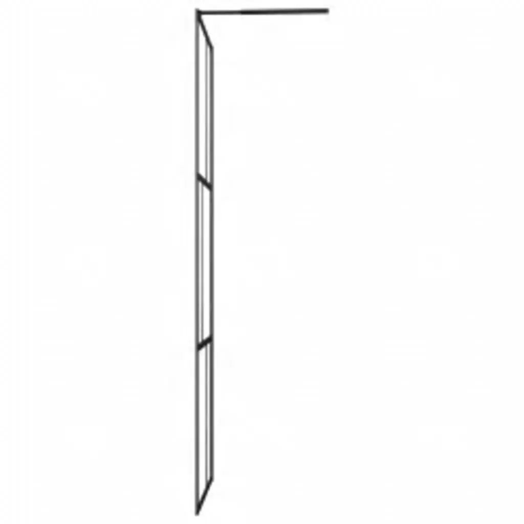 Walk-in Shower Wall with Tempered Glass Black 115x195 cm 149155