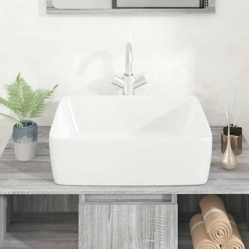 Wash Basin White 48x37x13 cm Ceramic Rectangle 153338