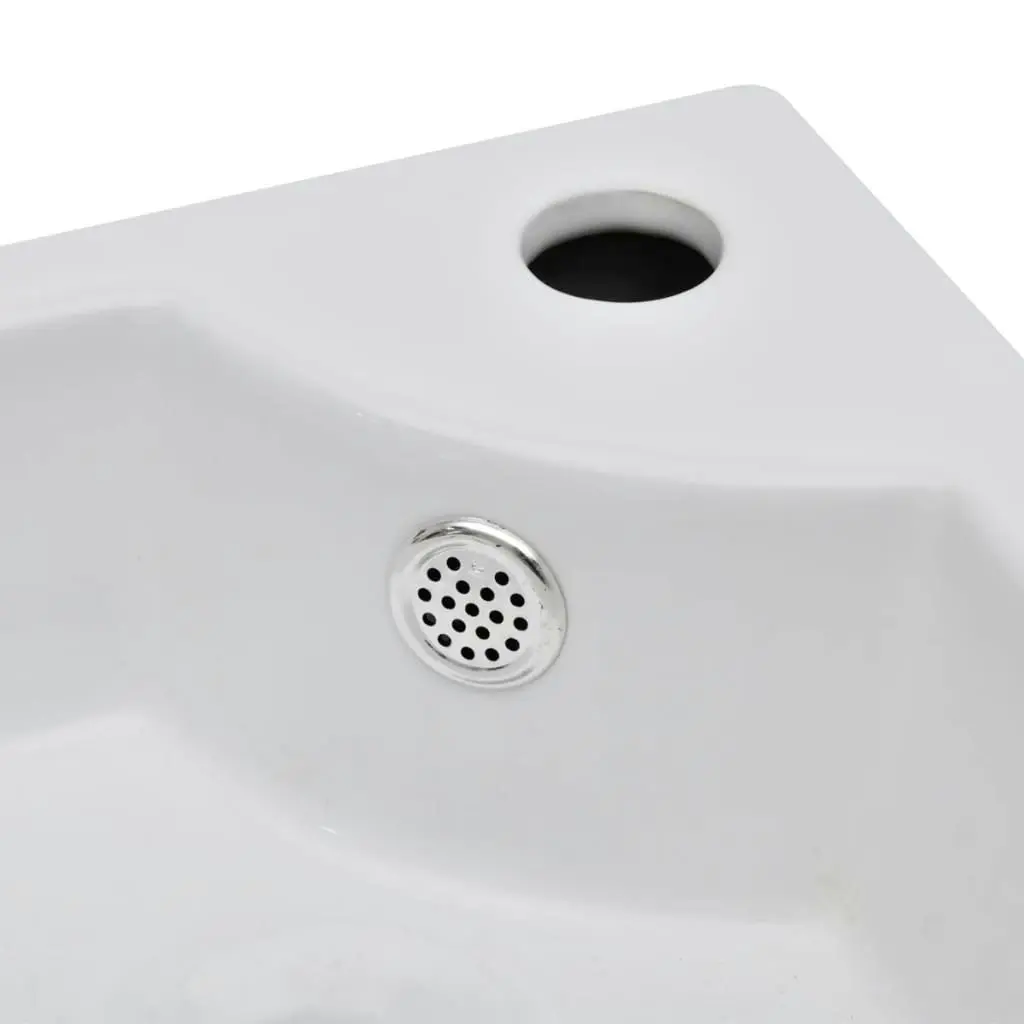 Wash Basin with Overflow 45x32x12.5 cm White 140697