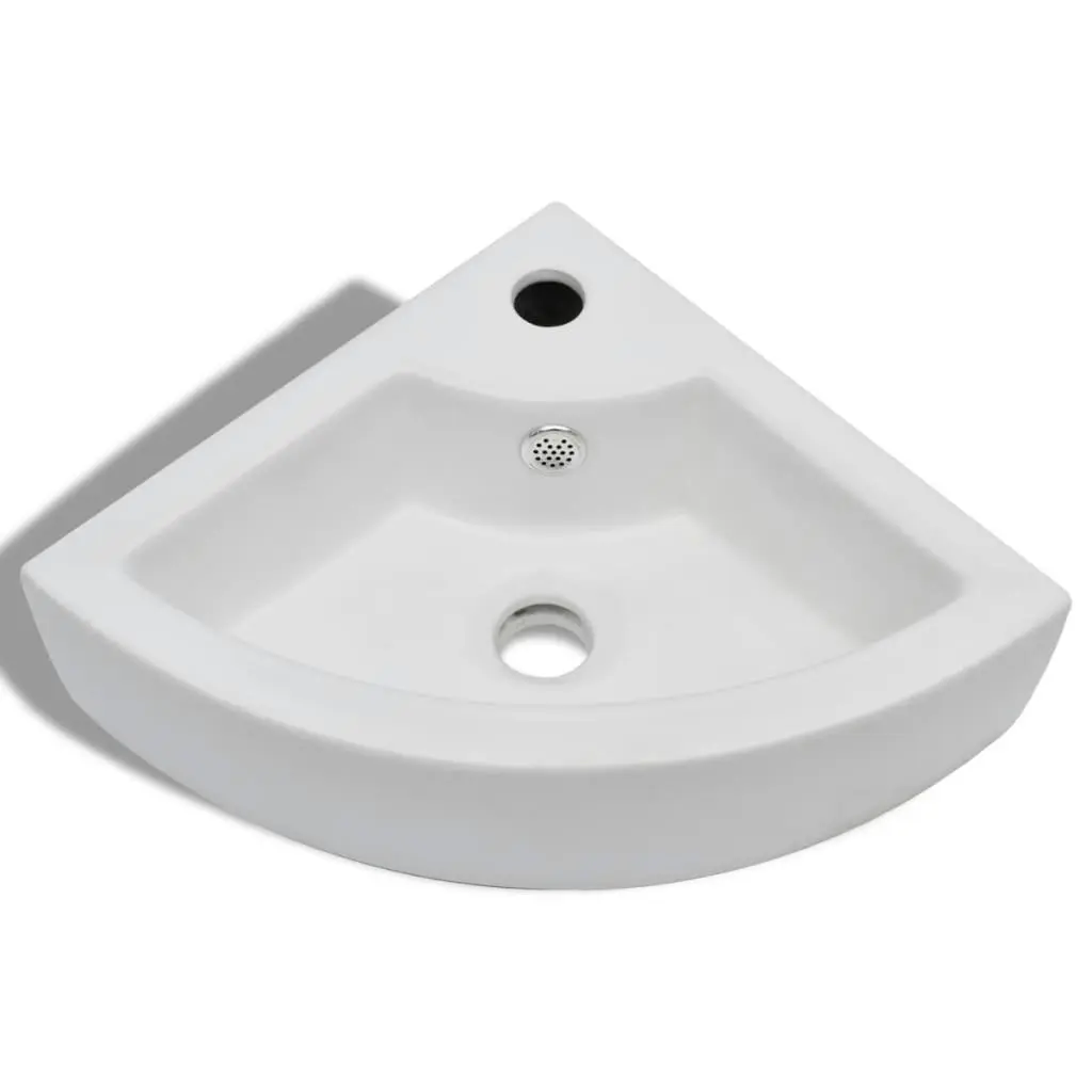 Wash Basin with Overflow 45x32x12.5 cm White 140697