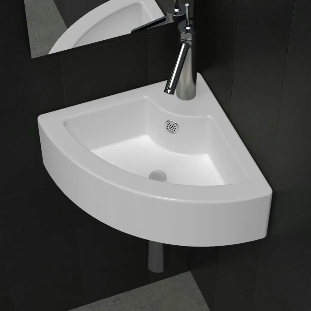 Wash Basin with Overflow 45x32x12.5 cm White 140697