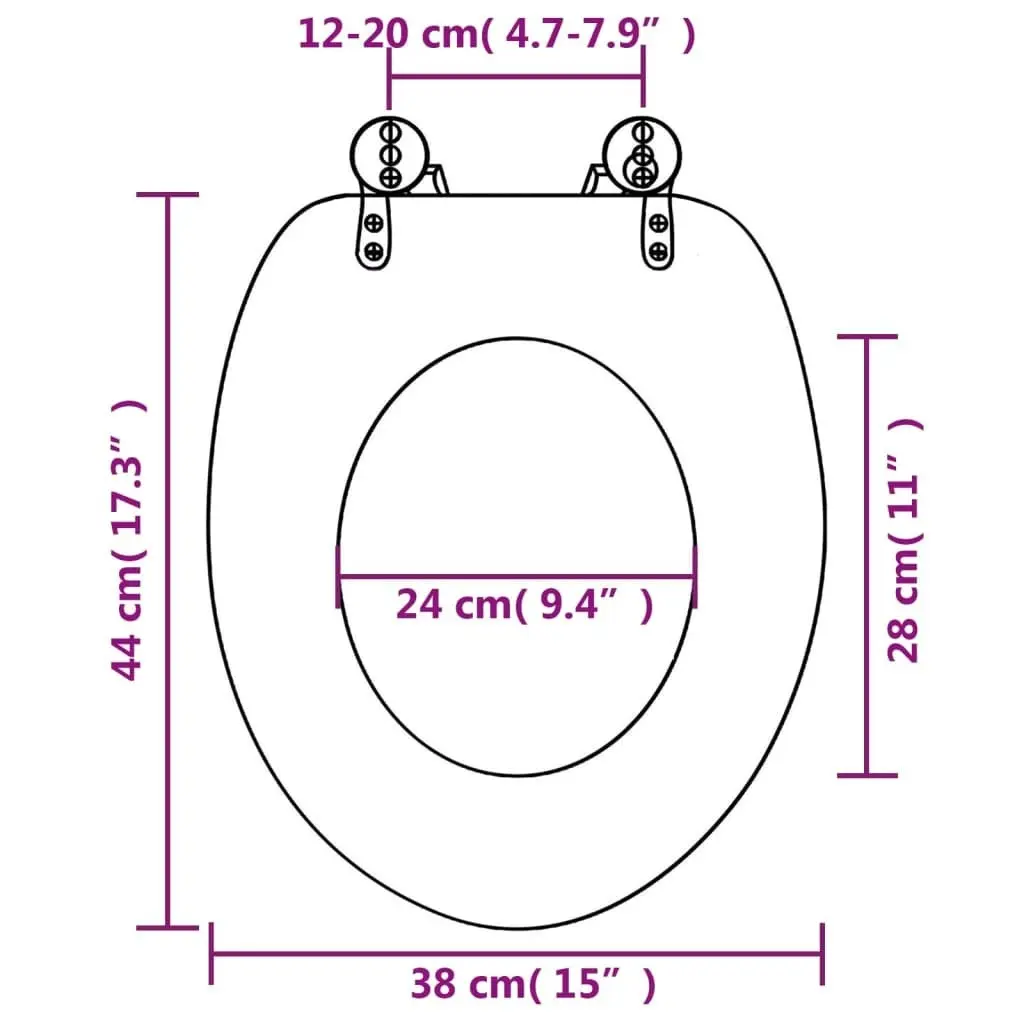 WC Toilet Seat MDF Lid Stones 140804