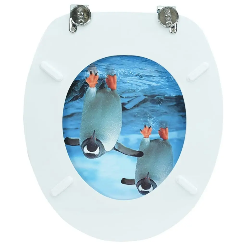 WC Toilet Seat with Lid MDF Penguin Design 146910