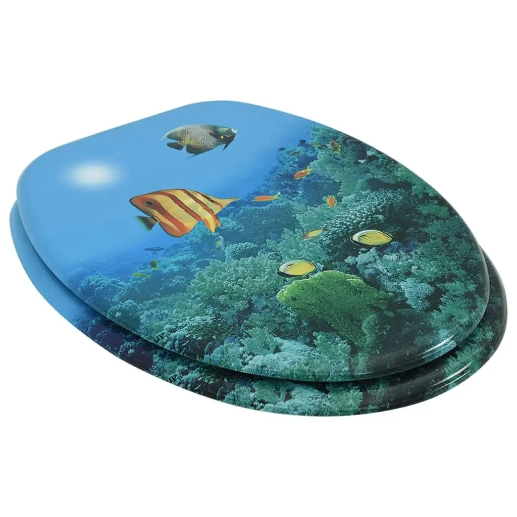 WC Toilet Seat with Lid MDF Deep Sea Design 146909