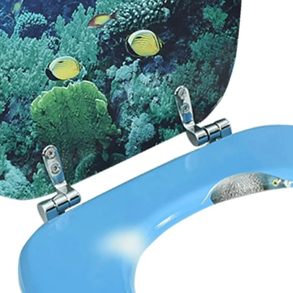 WC Toilet Seat with Lid MDF Deep Sea Design 146909