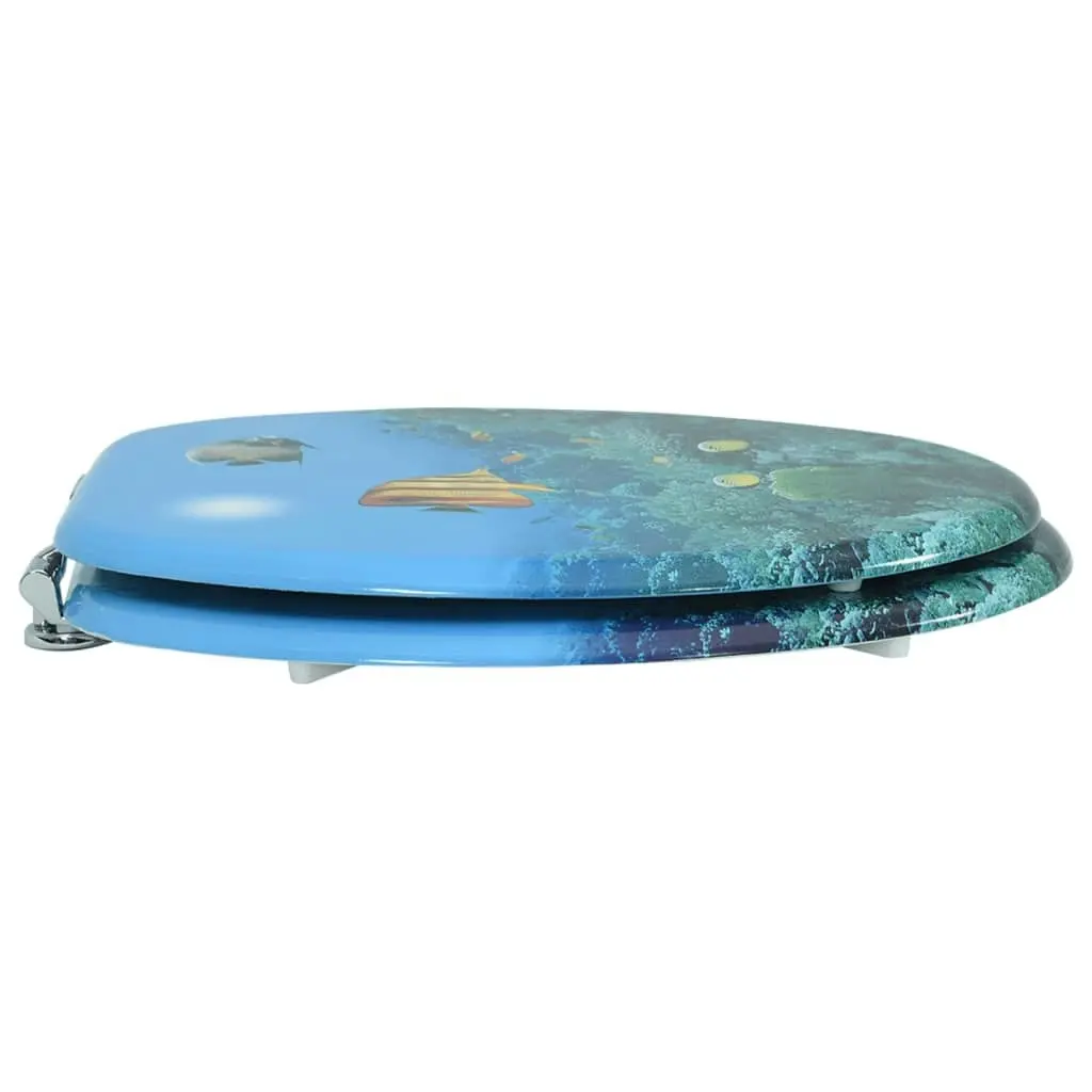 WC Toilet Seat with Lid MDF Deep Sea Design 146909