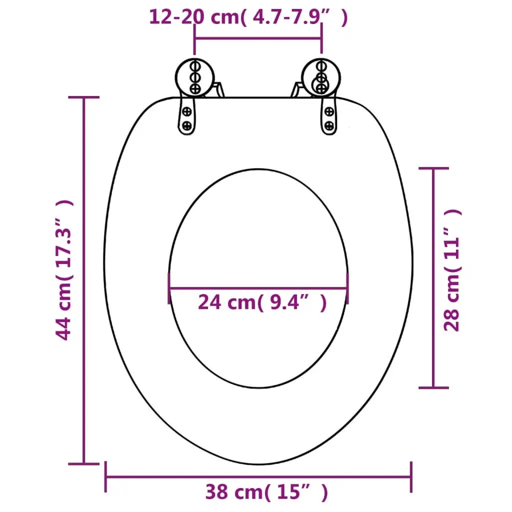 WC Toilet Seat with Soft Close Lid MDF Green Water Drop Design 146915