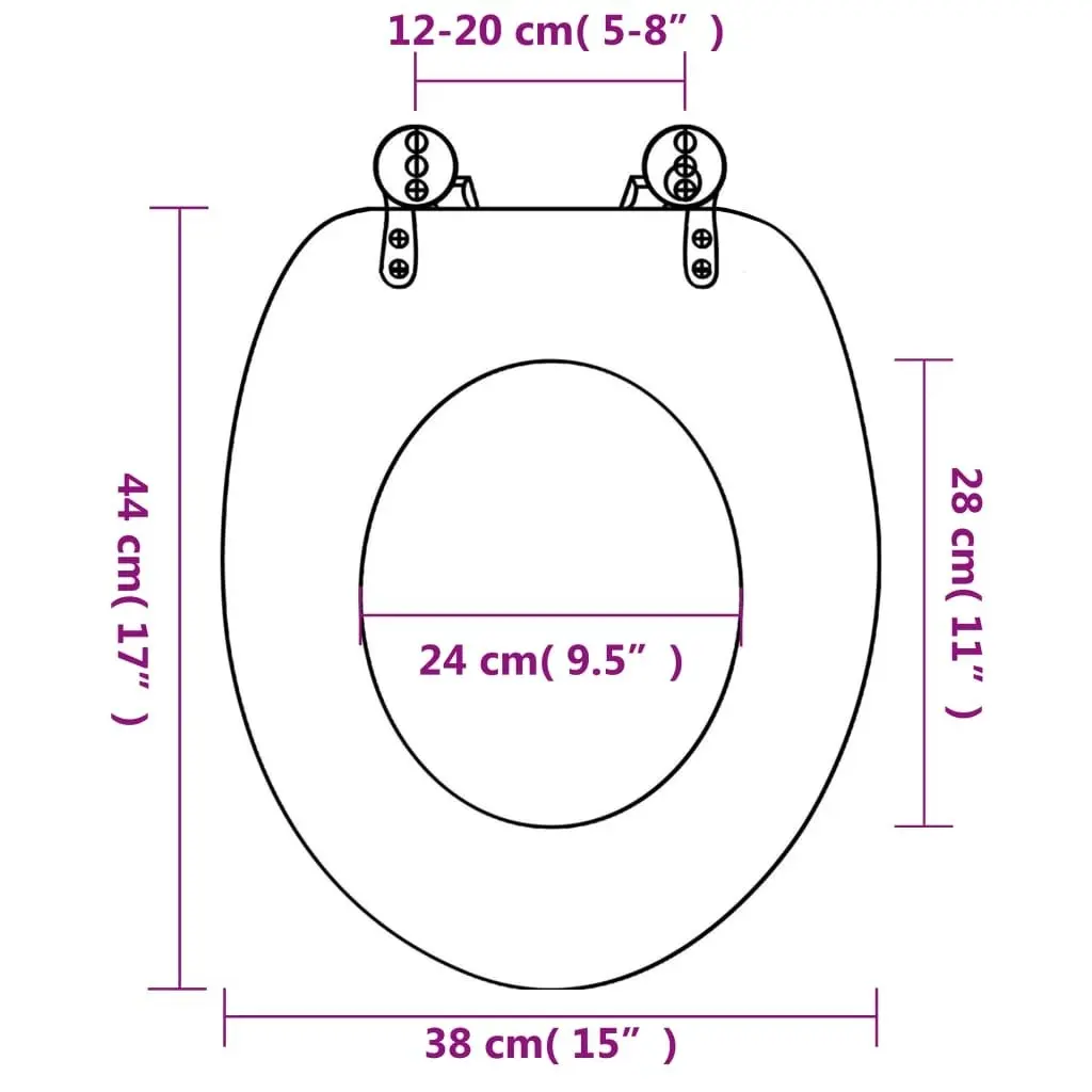 WC Toilet Seat with Soft Close Lid MDF Starfish Design 143929