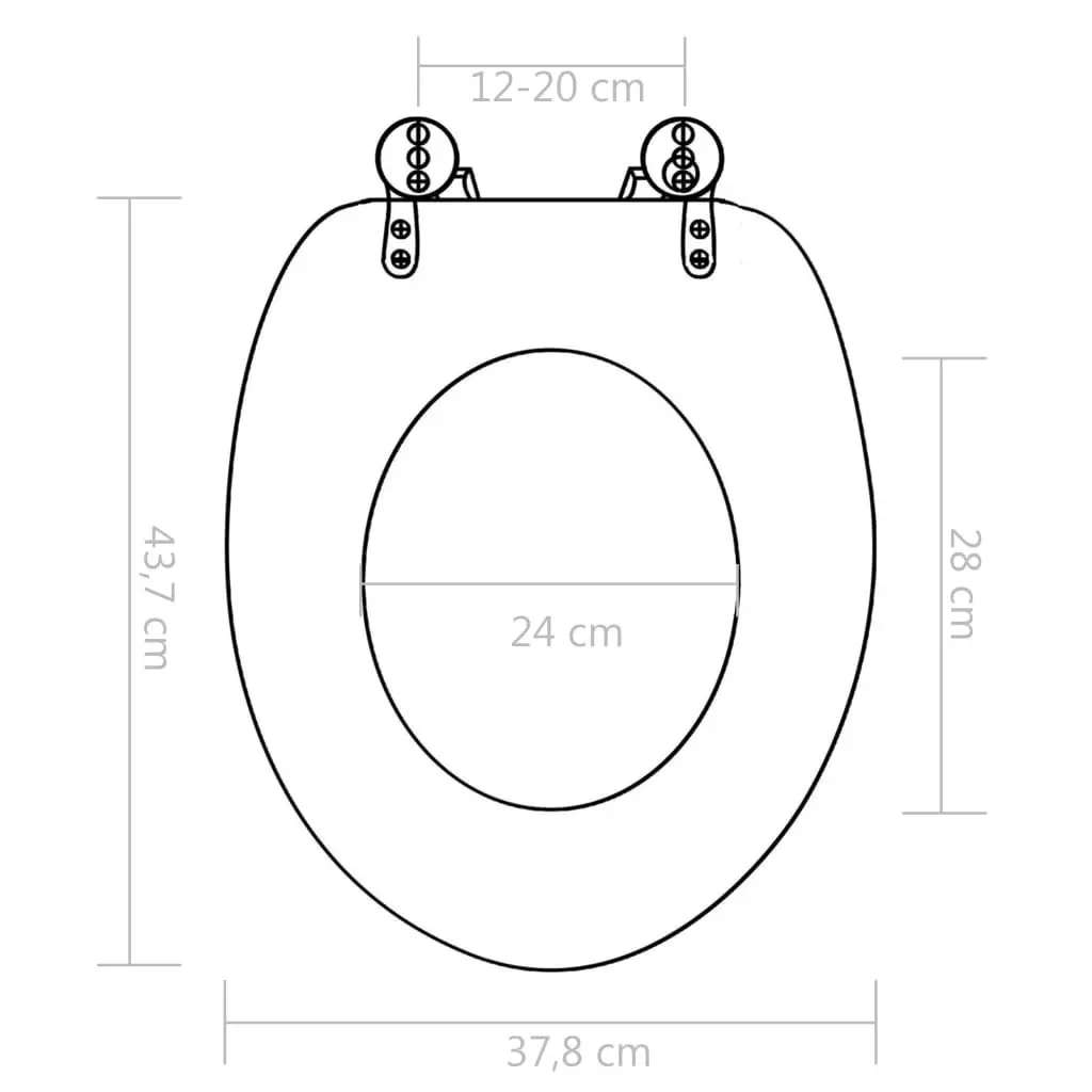 WC Toilet Seat with Soft Close Lid MDF Porcelain Design 143934