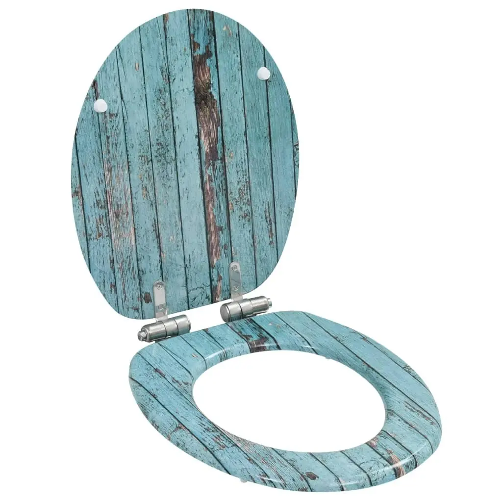 WC Toilet Seats 2 pcs with Soft Close Lids MDF Old Wood Design 276999