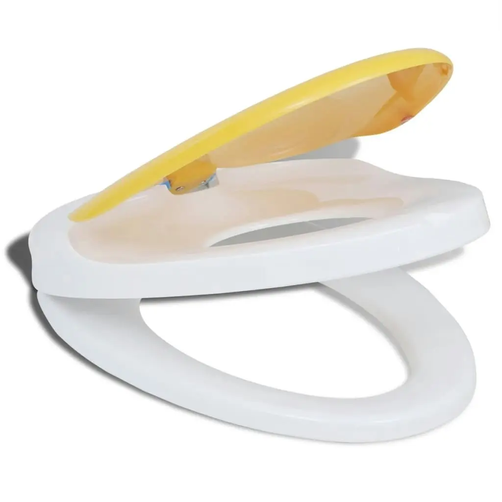 White & Yellow Soft-close Toilet Seat Adults/Children 141766