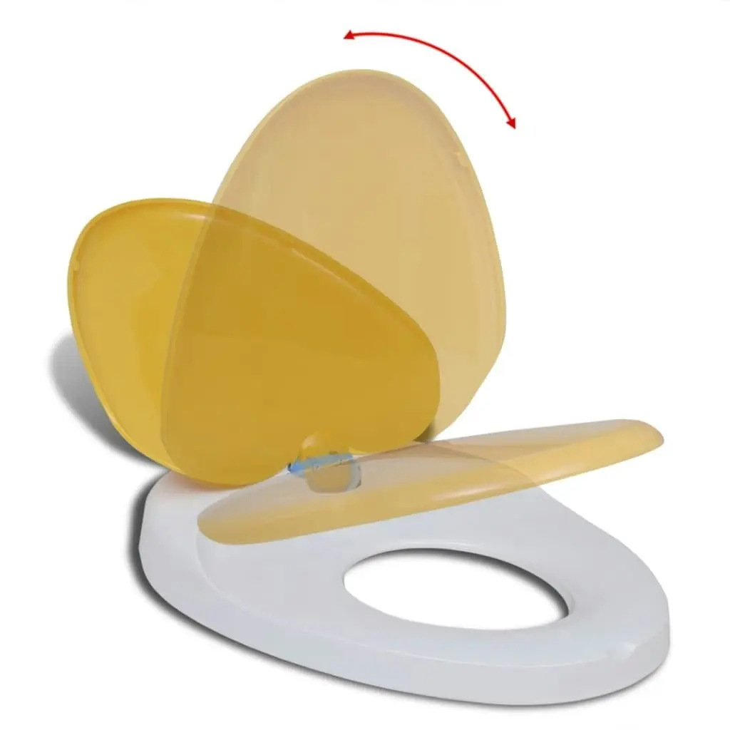 White & Yellow Soft-close Toilet Seat Adults/Children 141766