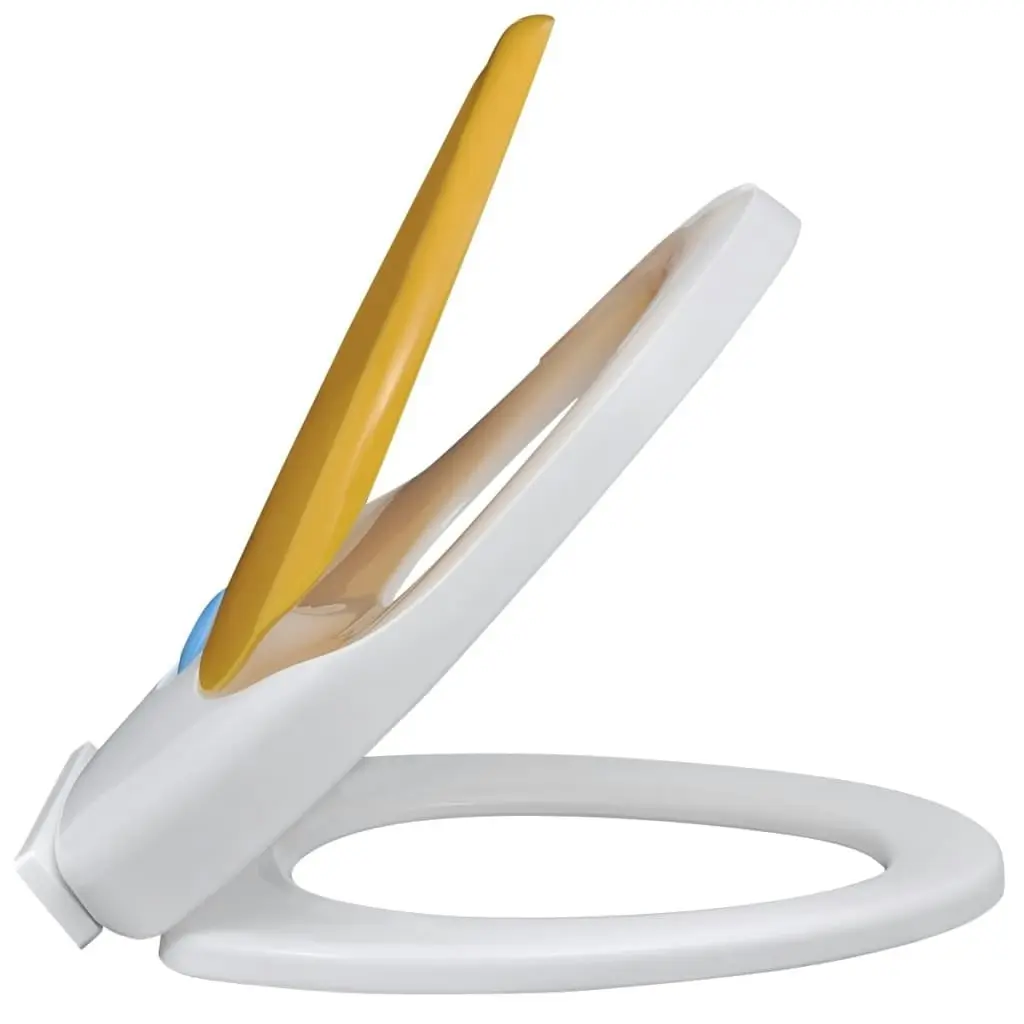 White & Yellow Soft-close Toilet Seat Adults/Children 141766