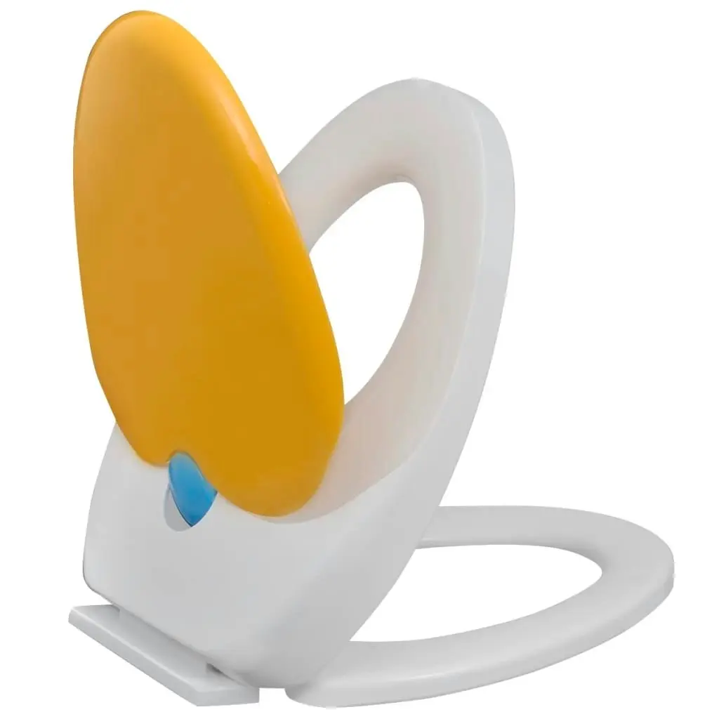 White & Yellow Soft-close Toilet Seat Adults/Children 141766