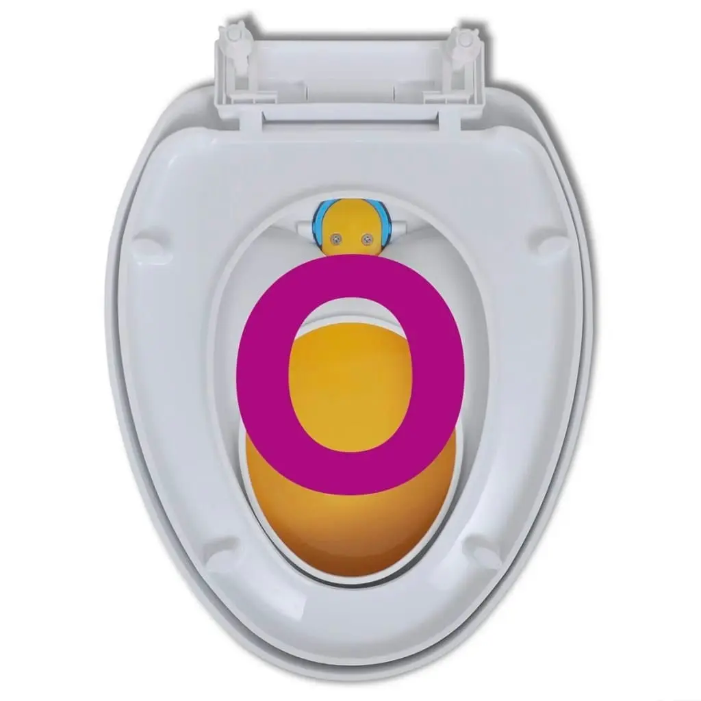 White & Yellow Soft-close Toilet Seat Adults/Children 141766