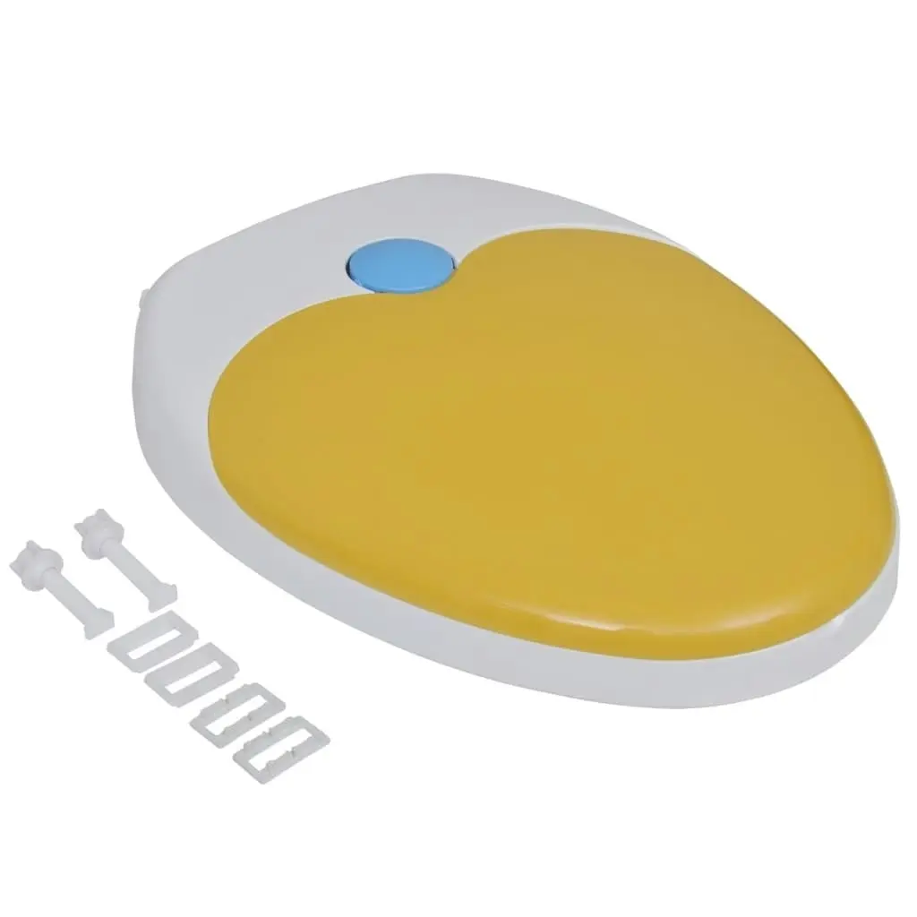 White & Yellow Soft-close Toilet Seat Adults/Children 141766