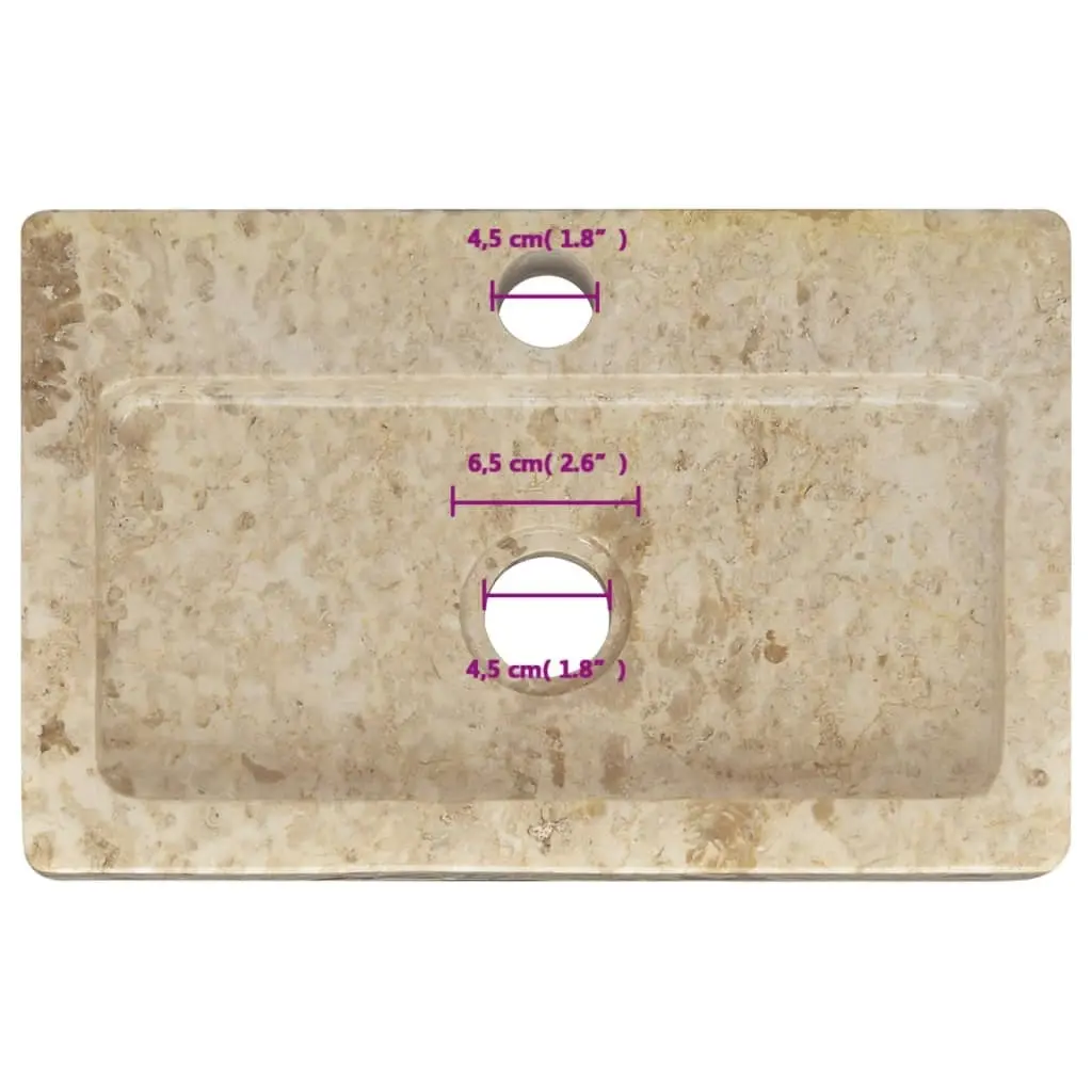 Wall-mounted Sink Cream 38x24x6.5 cm Marble 149186