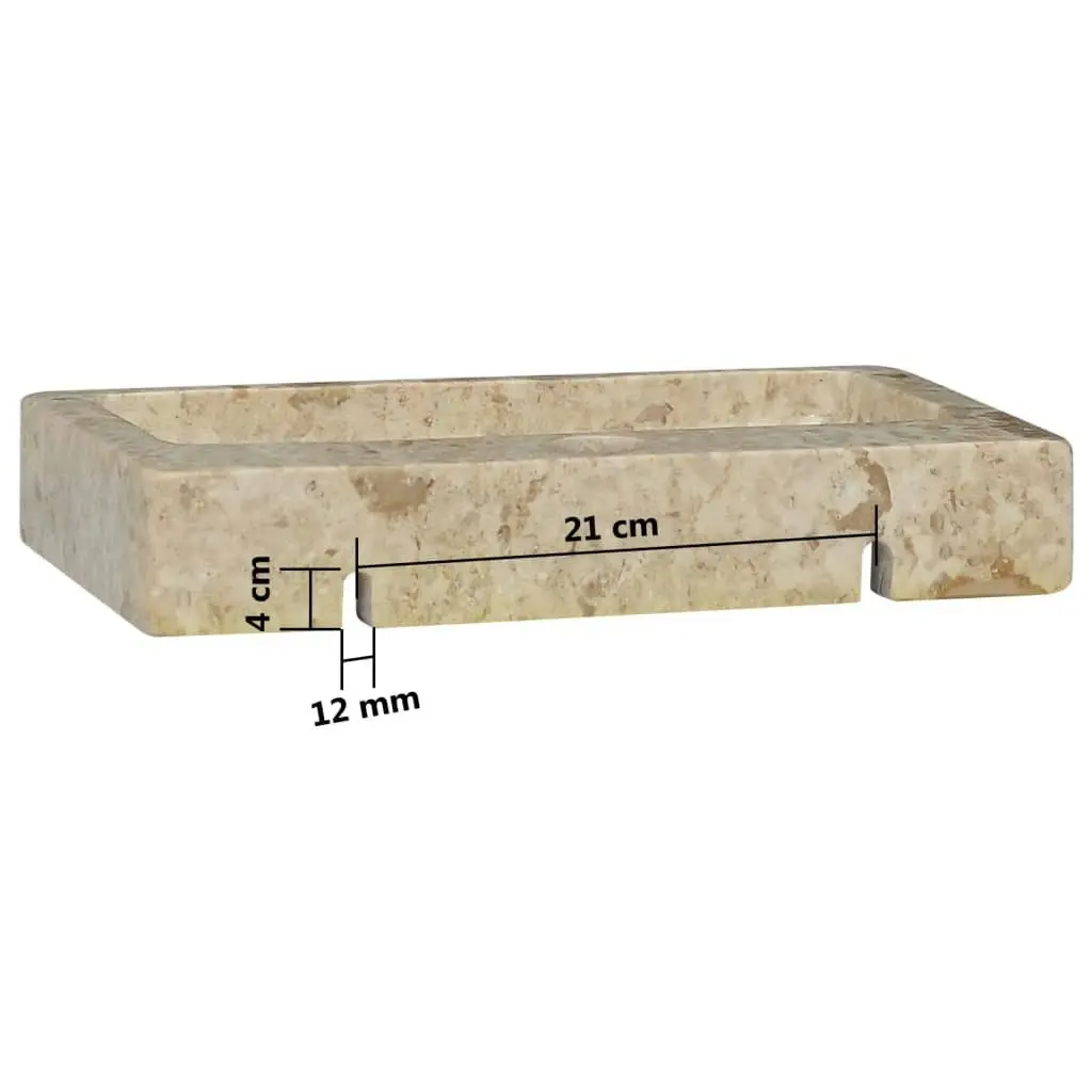 Wall-mounted Sink Cream 38x24x6.5 cm Marble 149186