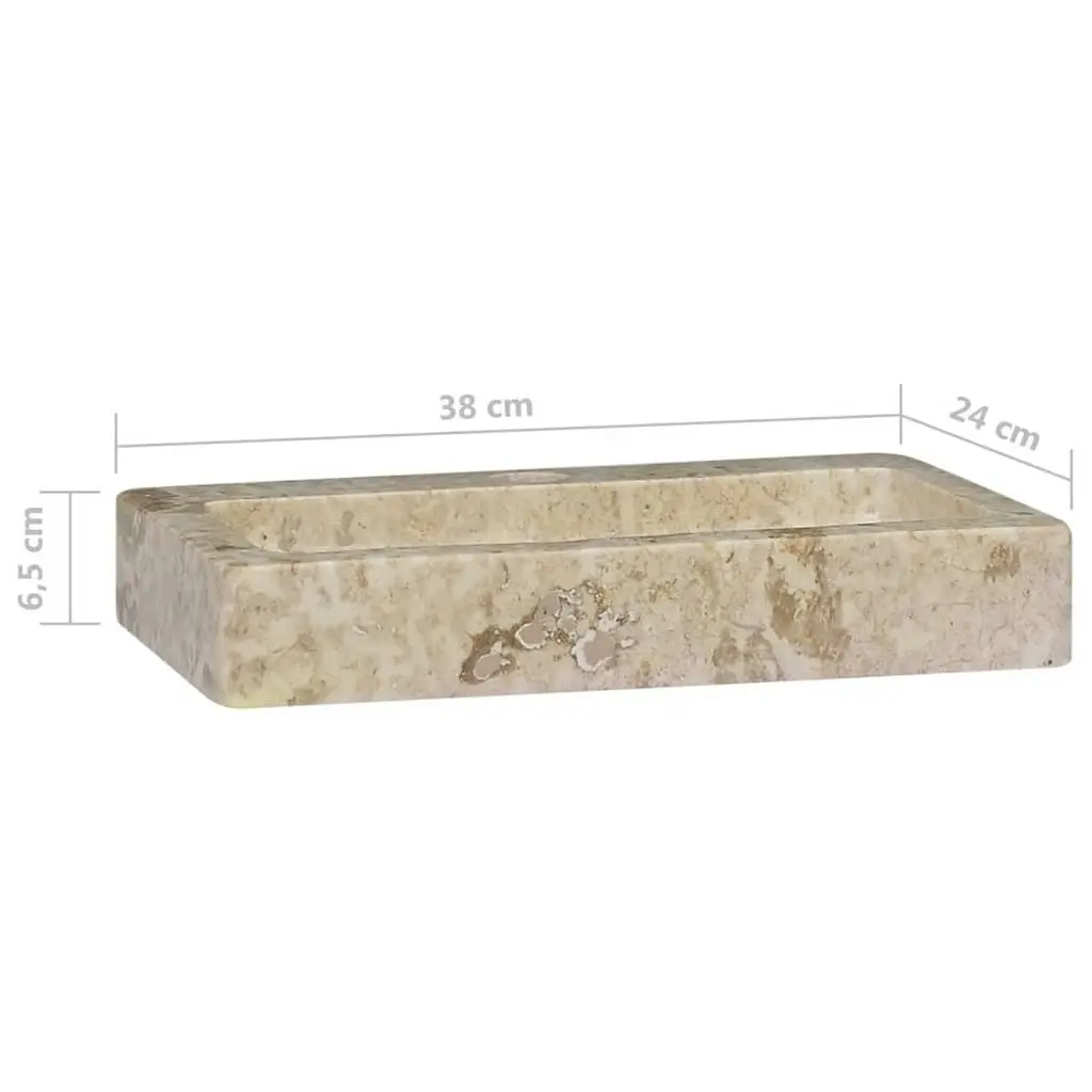 Wall-mounted Sink Cream 38x24x6.5 cm Marble 149186