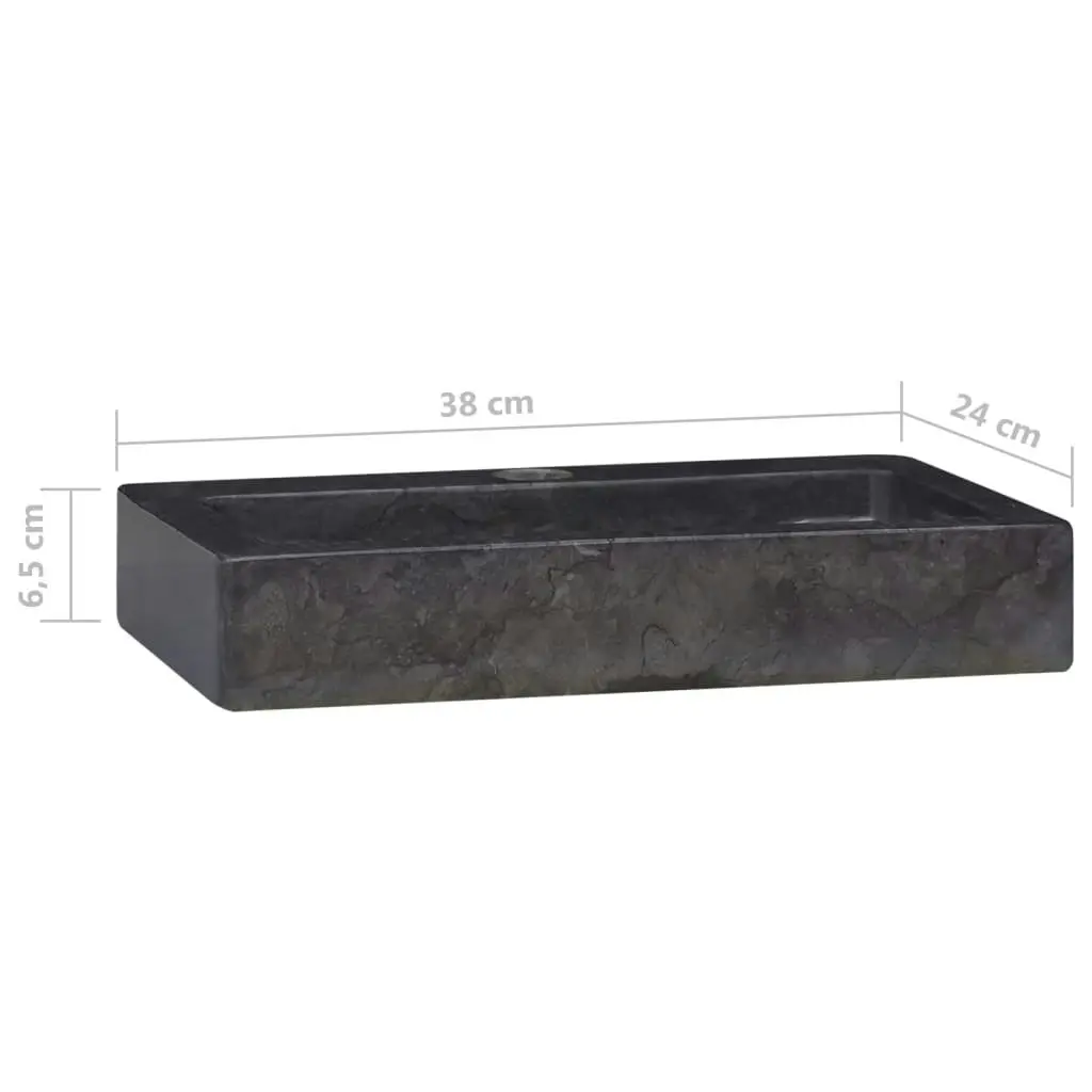 Wall-mounted Sink Black 38x24x6.5 cm Marble 149187