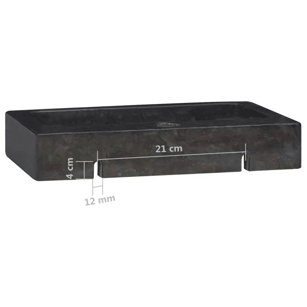 Wall-mounted Sink Black 38x24x6.5 cm Marble 149187