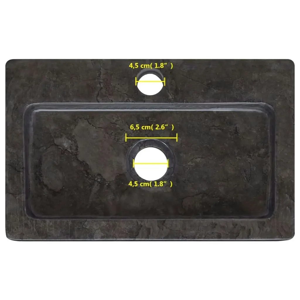 Wall-mounted Sink Black 38x24x6.5 cm Marble 149187