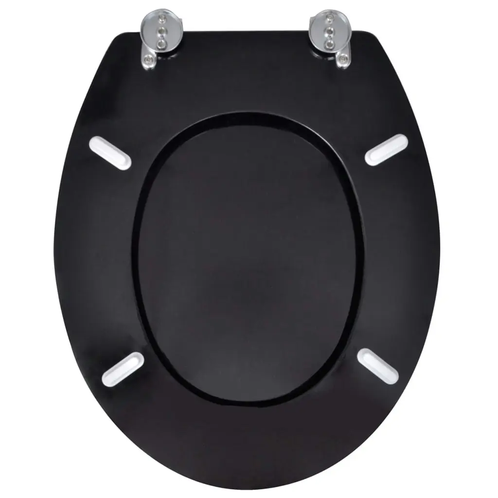 WC Toilet Seat MDF Lid Simple Design Black 140802