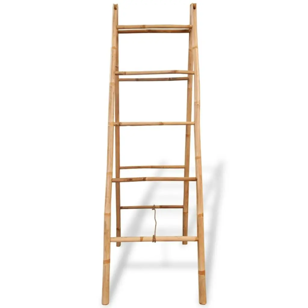 Double Towel Ladder with 5 Rungs Bamboo 50x160 cm 243714