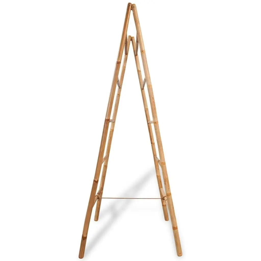 Double Towel Ladder with 5 Rungs Bamboo 50x160 cm 243714