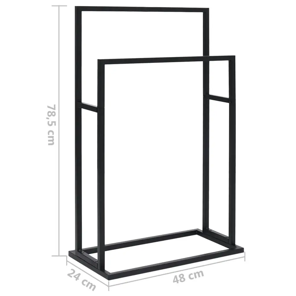 Freestanding Towel Rack Black 48x24x78.5 cm Iron 336127