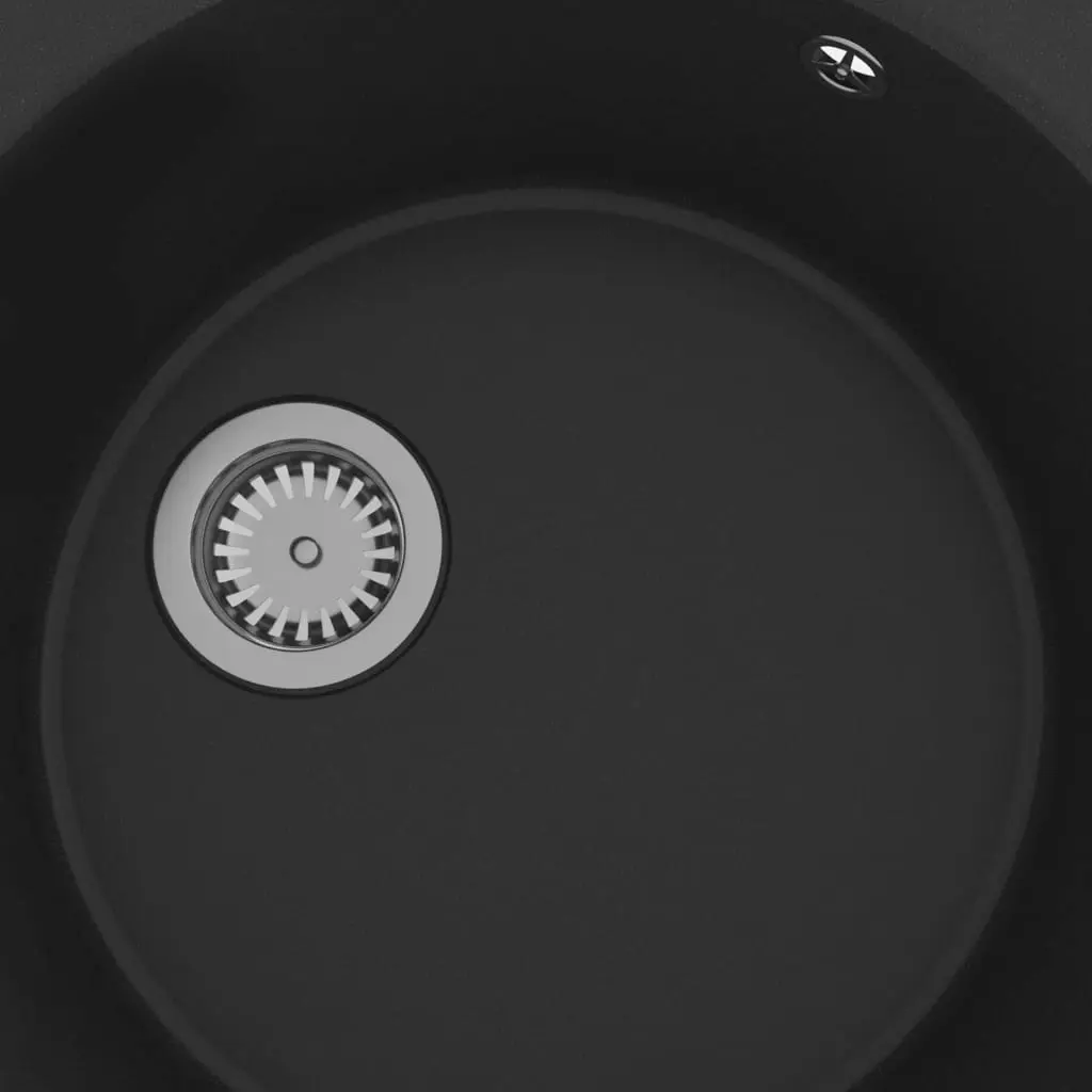 Kitchen Sink with Overflow Hole Black Granite 150999