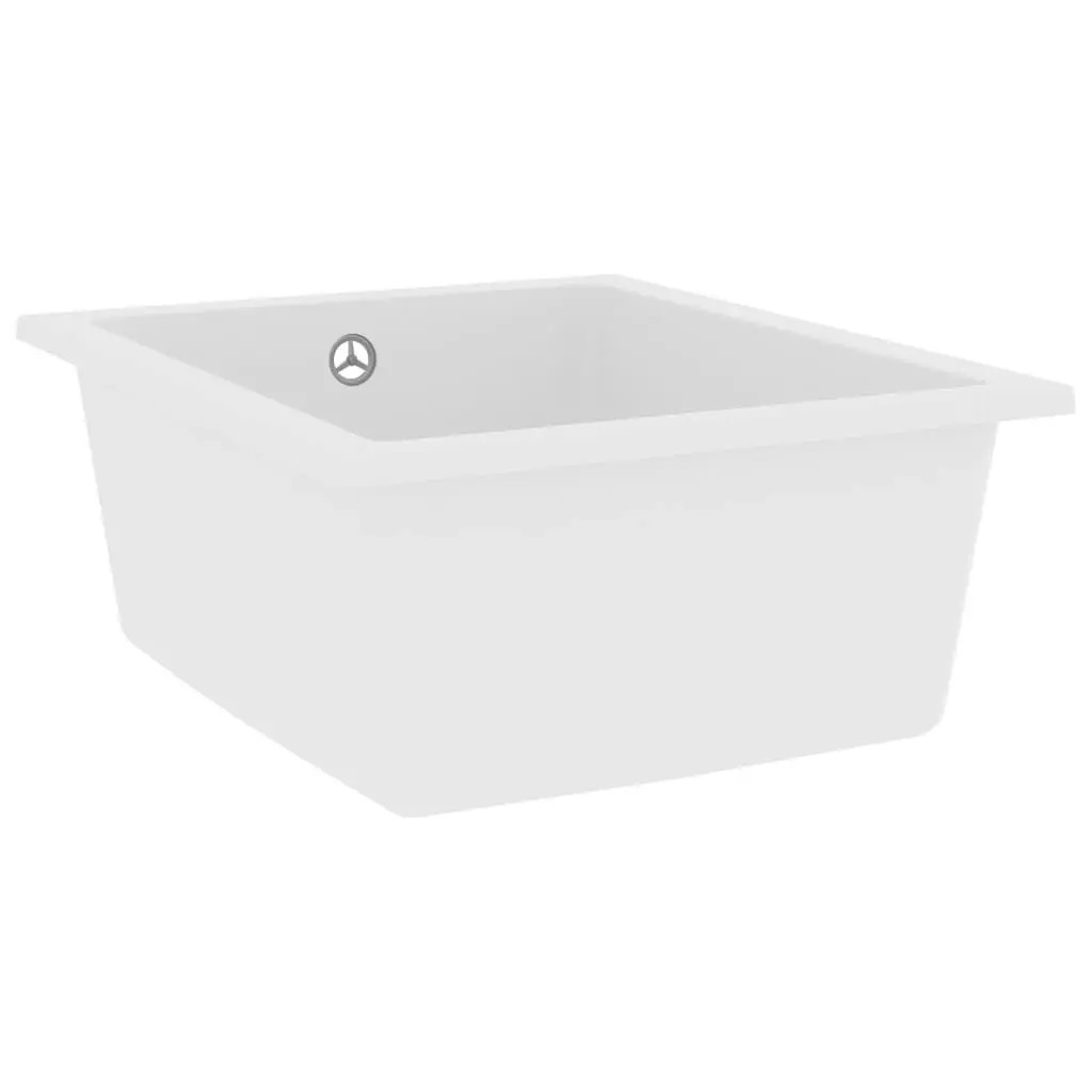 Kitchen Sink with Overflow Hole White Granite 151005