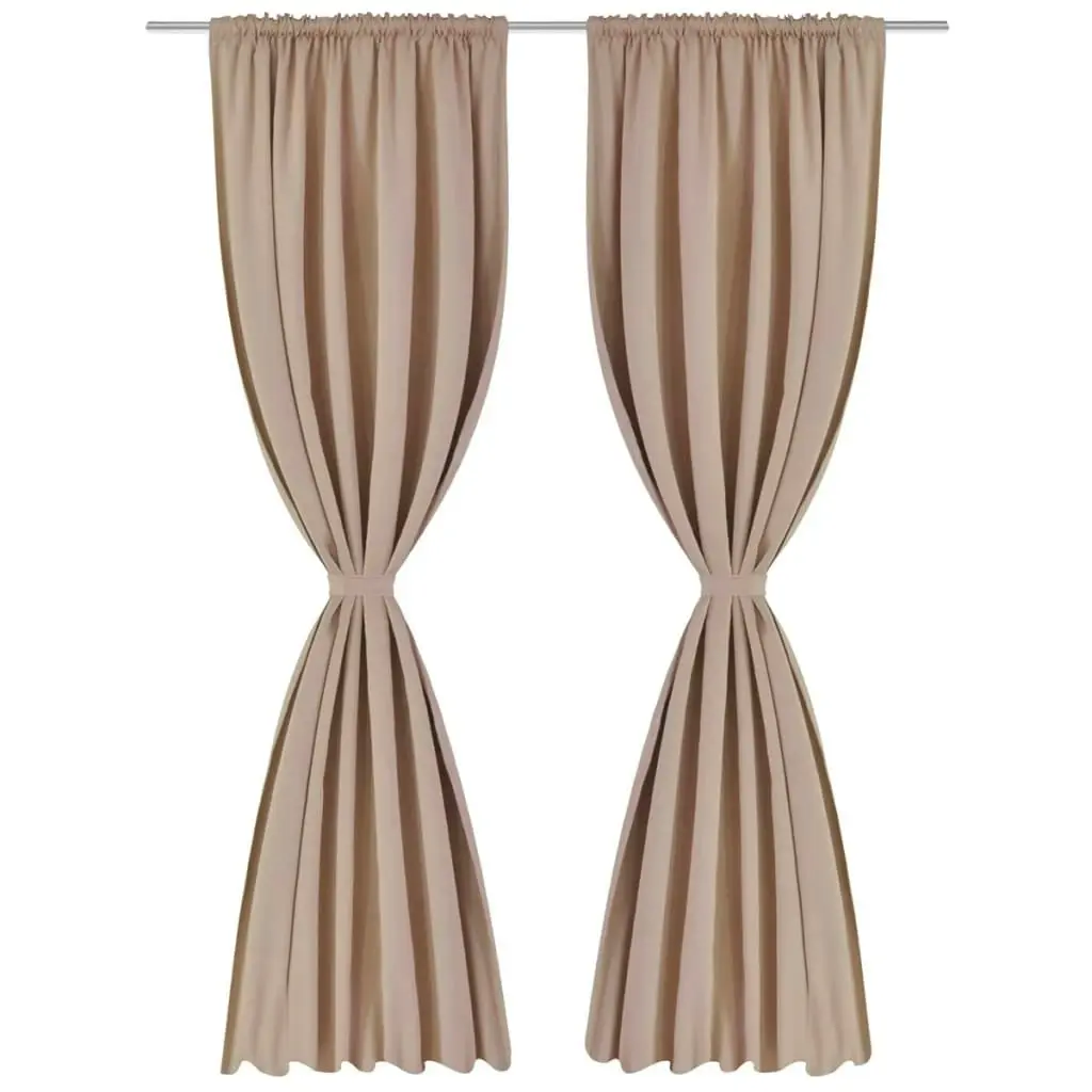 2 pcs Cream Slot-Headed Blackout Curtains 135 x 245 cm 130374