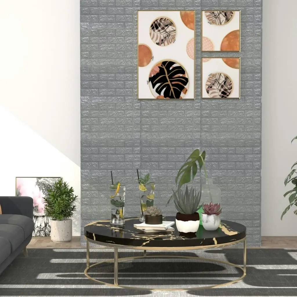 3D Wallpaper Bricks Self-adhesive 10 pcs Anthracite 150721