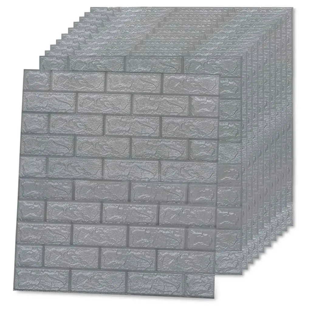 3D Wallpaper Bricks Self-adhesive 10 pcs Anthracite 150721