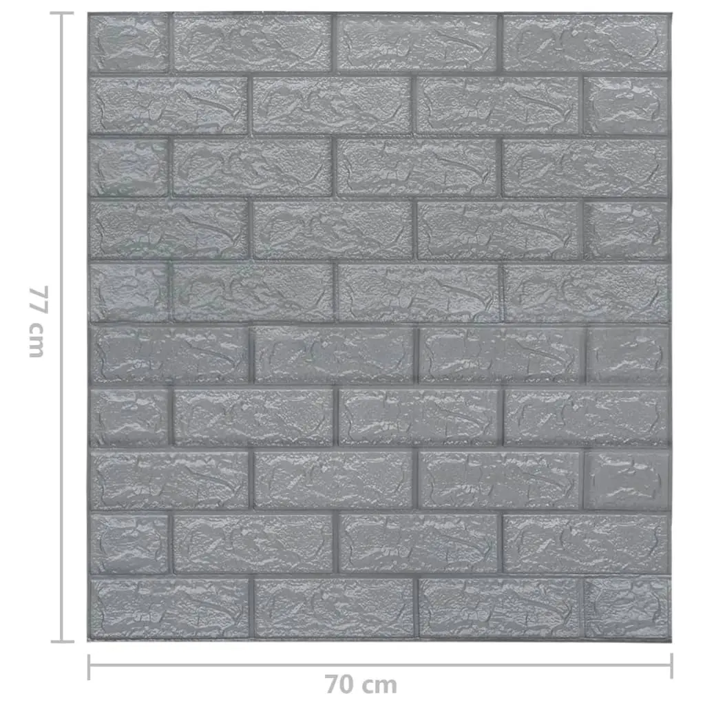 3D Wallpaper Bricks Self-adhesive 10 pcs Anthracite 150721