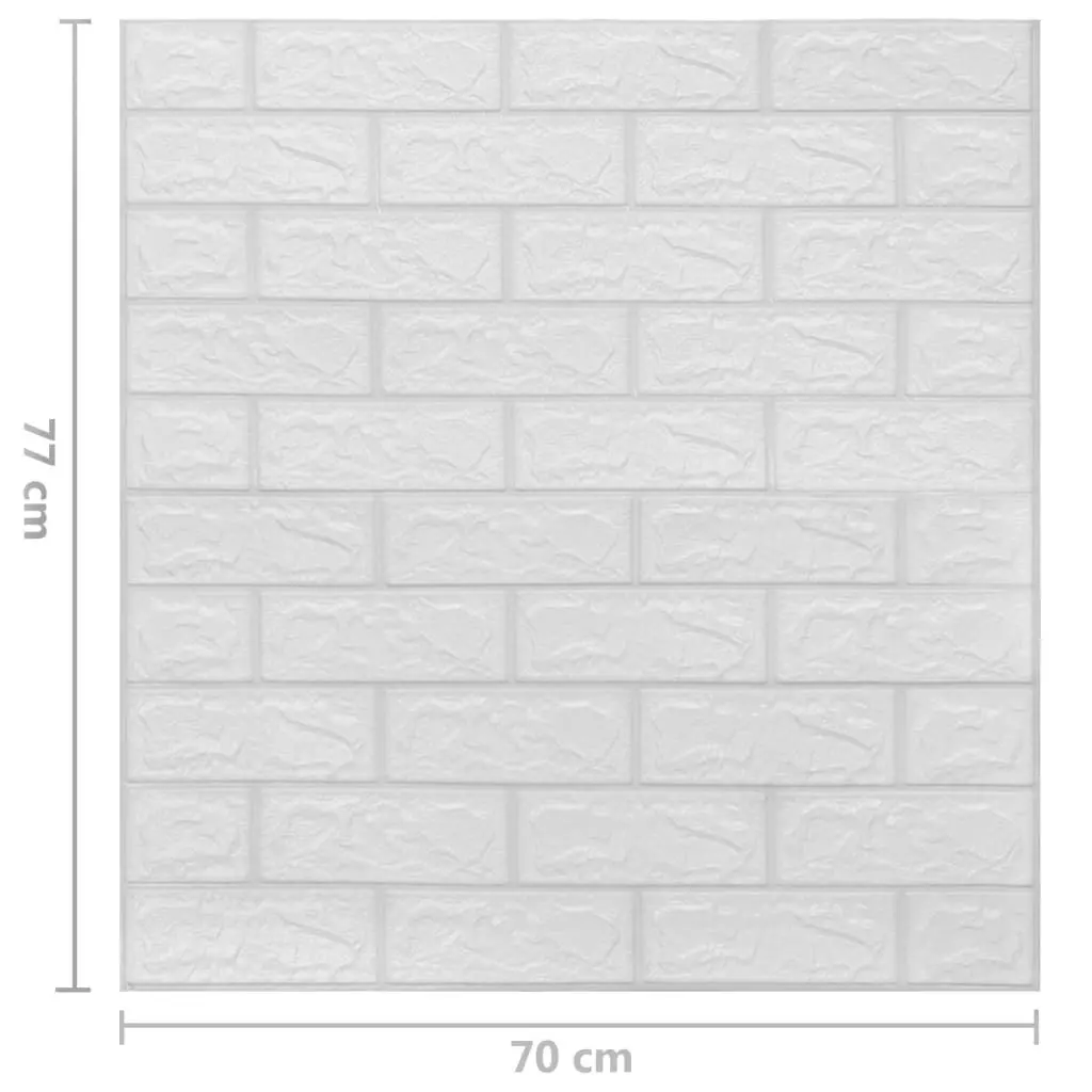 3D Wallpaper Bricks Self-adhesive 10 pcs White 150718