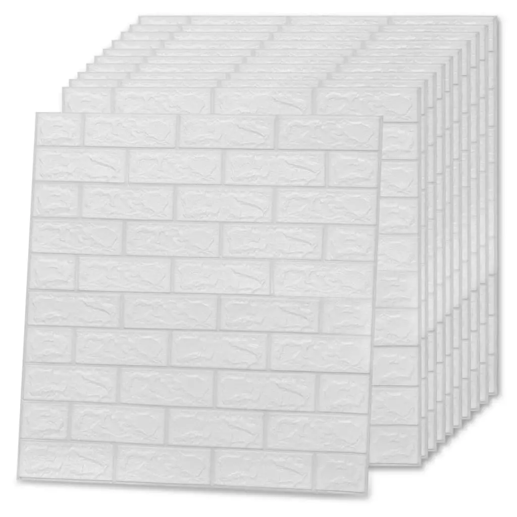 3D Wallpaper Bricks Self-adhesive 10 pcs White 150718