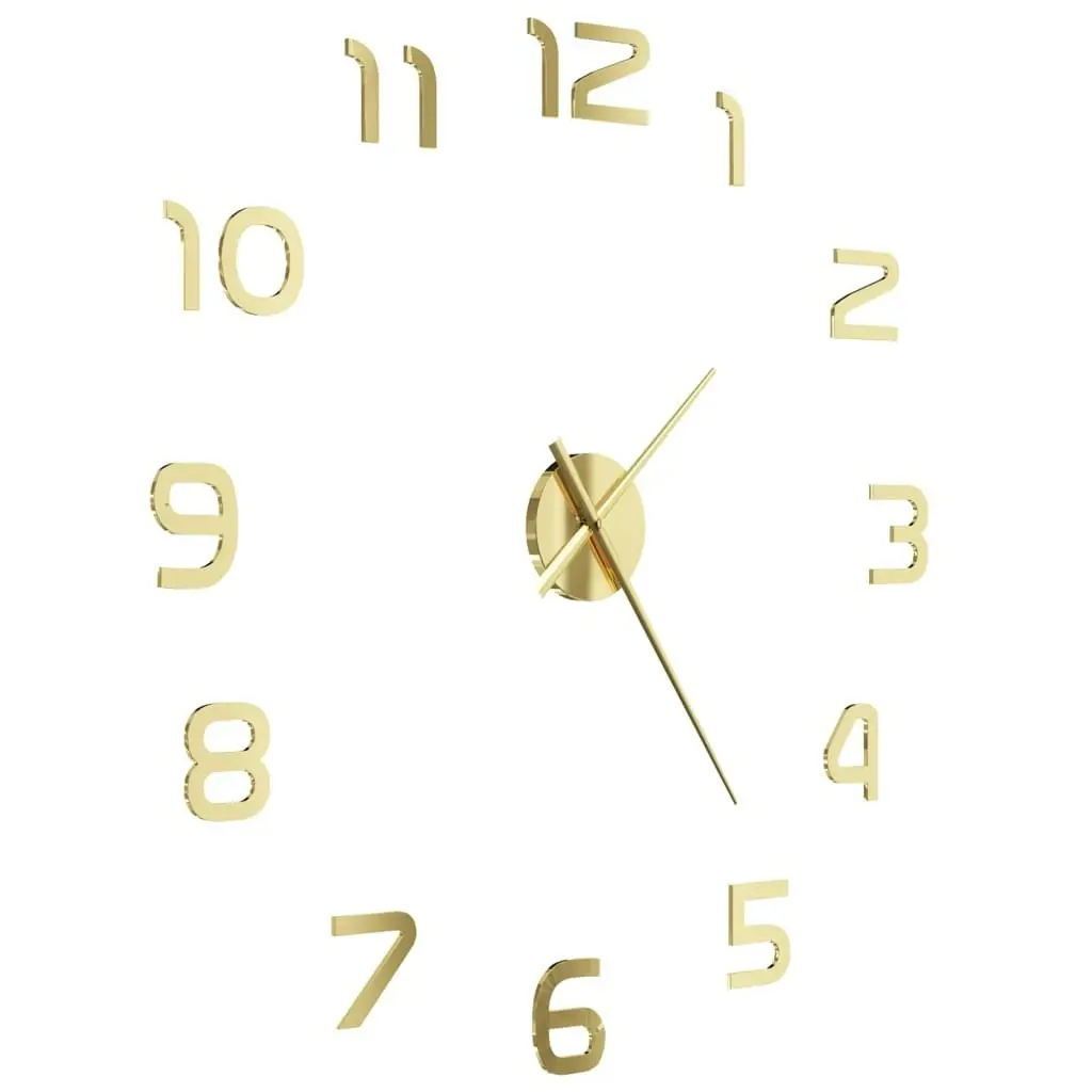 3D Wall Clock Modern Design 100 cm XXL Gold 50640