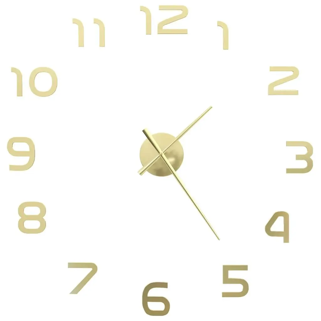 3D Wall Clock Modern Design 100 cm XXL Gold 50640