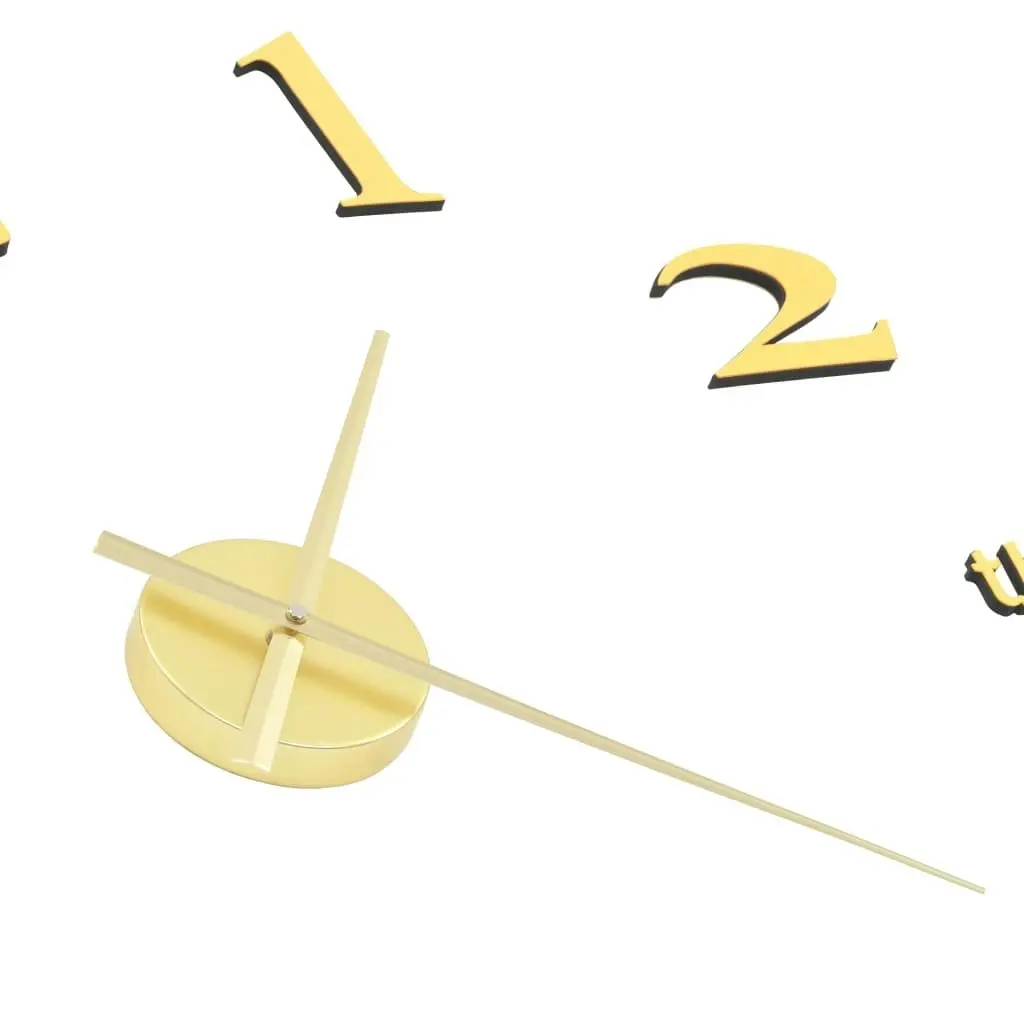 3D Wall Clock Modern Design 100 cm XXL Gold 50638