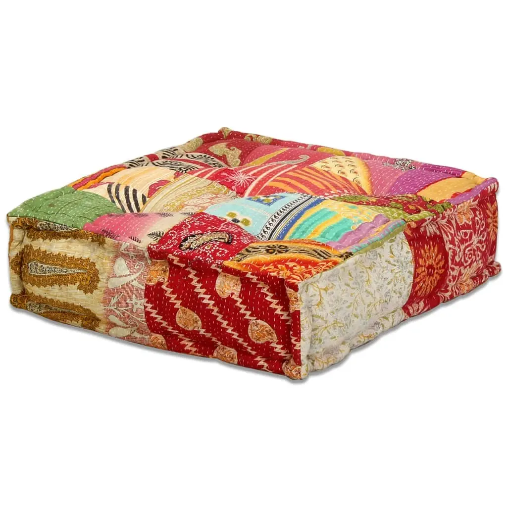 3-Seater Modular Pouffe Patchwork Fabric 244979