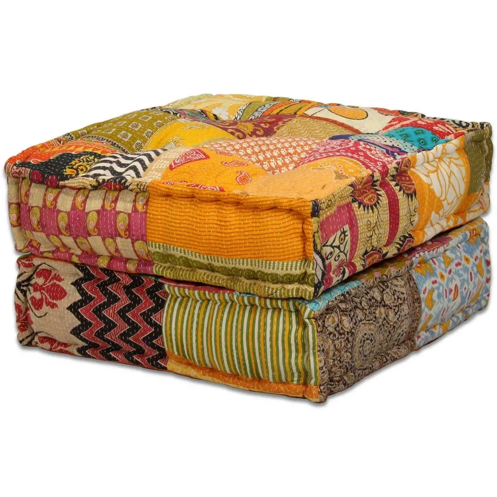 4-Seater Modular Pouffe Patchwork Fabric 244981