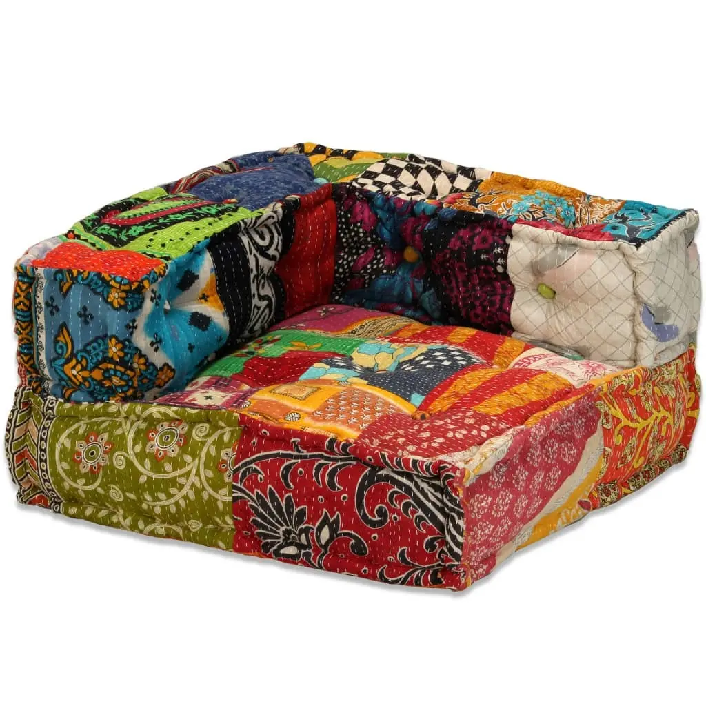 4-Seater Modular Pouffe Patchwork Fabric 244981