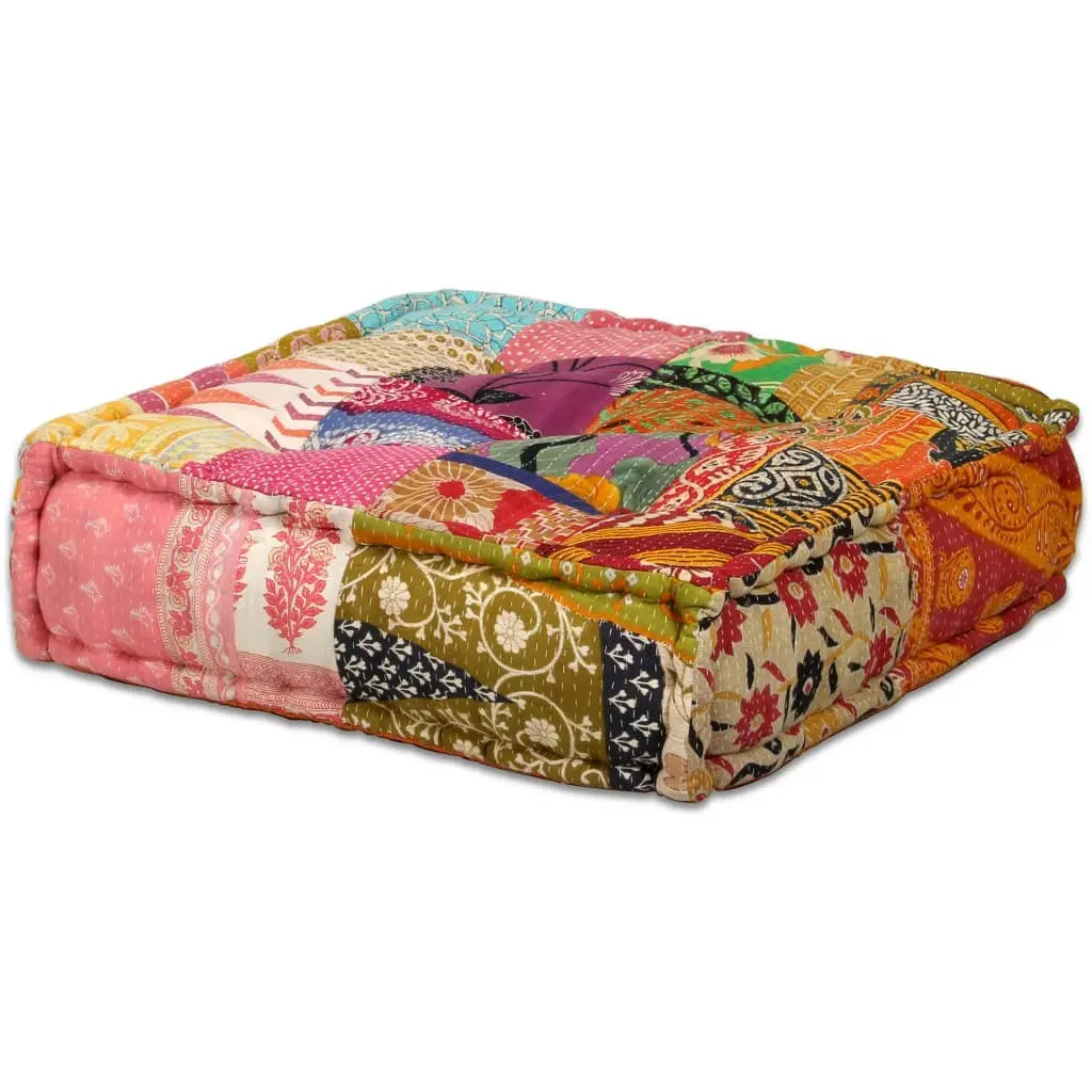 4-Seater Modular Pouffe Patchwork Fabric 244981