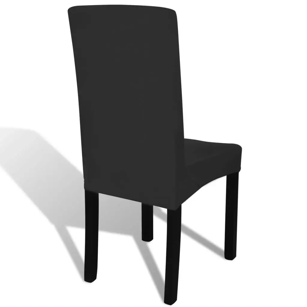 6 pcs Black Straight Stretchable Chair Cover 130378